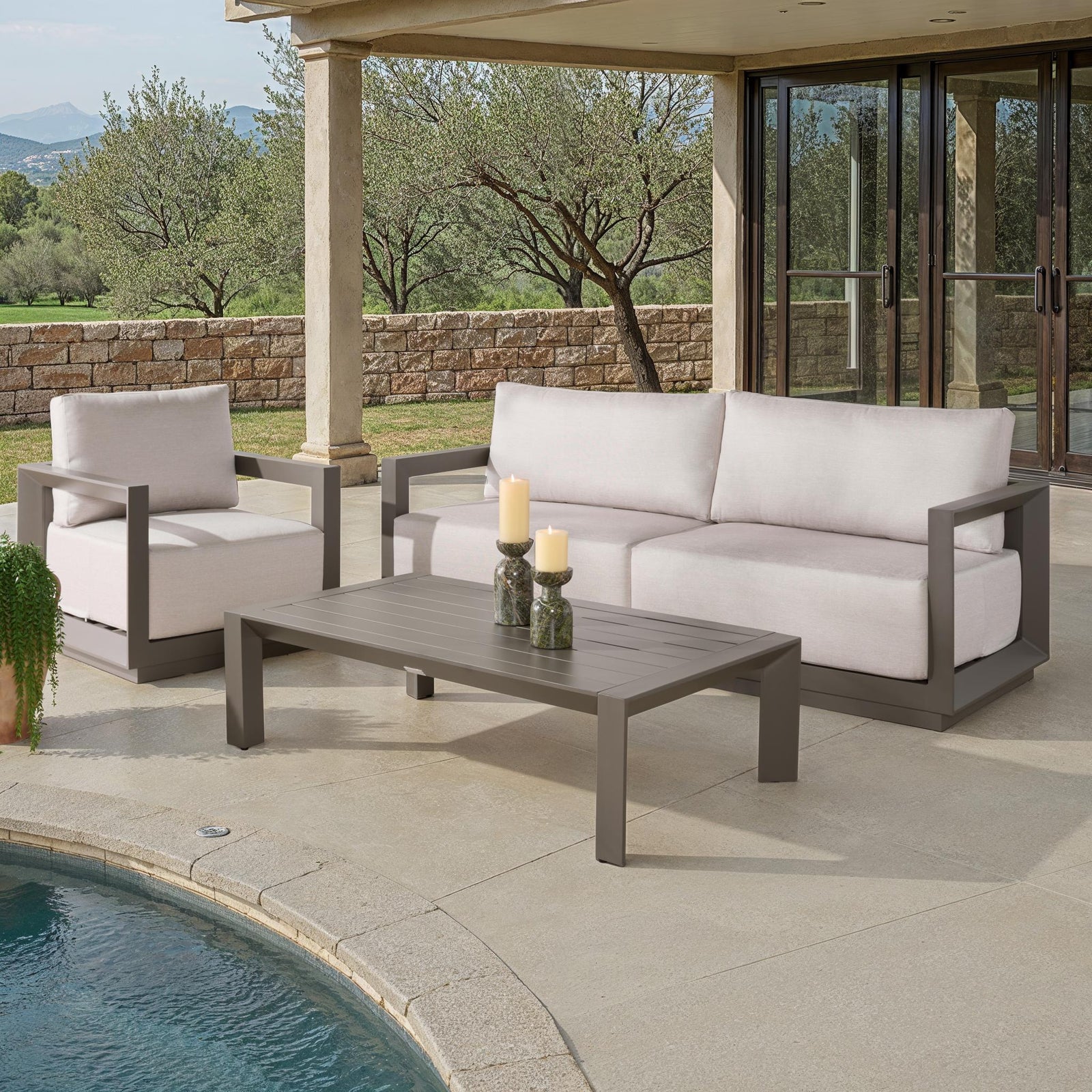 American Home Furniture Safavieh Couture Donaldo Aluminum Outdoor Lounge Chair