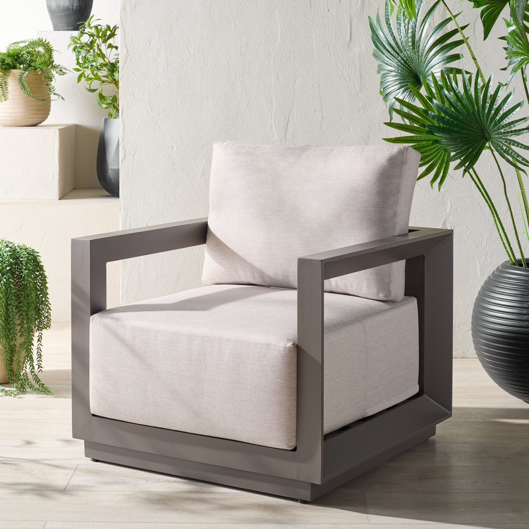 American Home Furniture Safavieh Couture Donaldo Aluminum Outdoor Lounge Chair