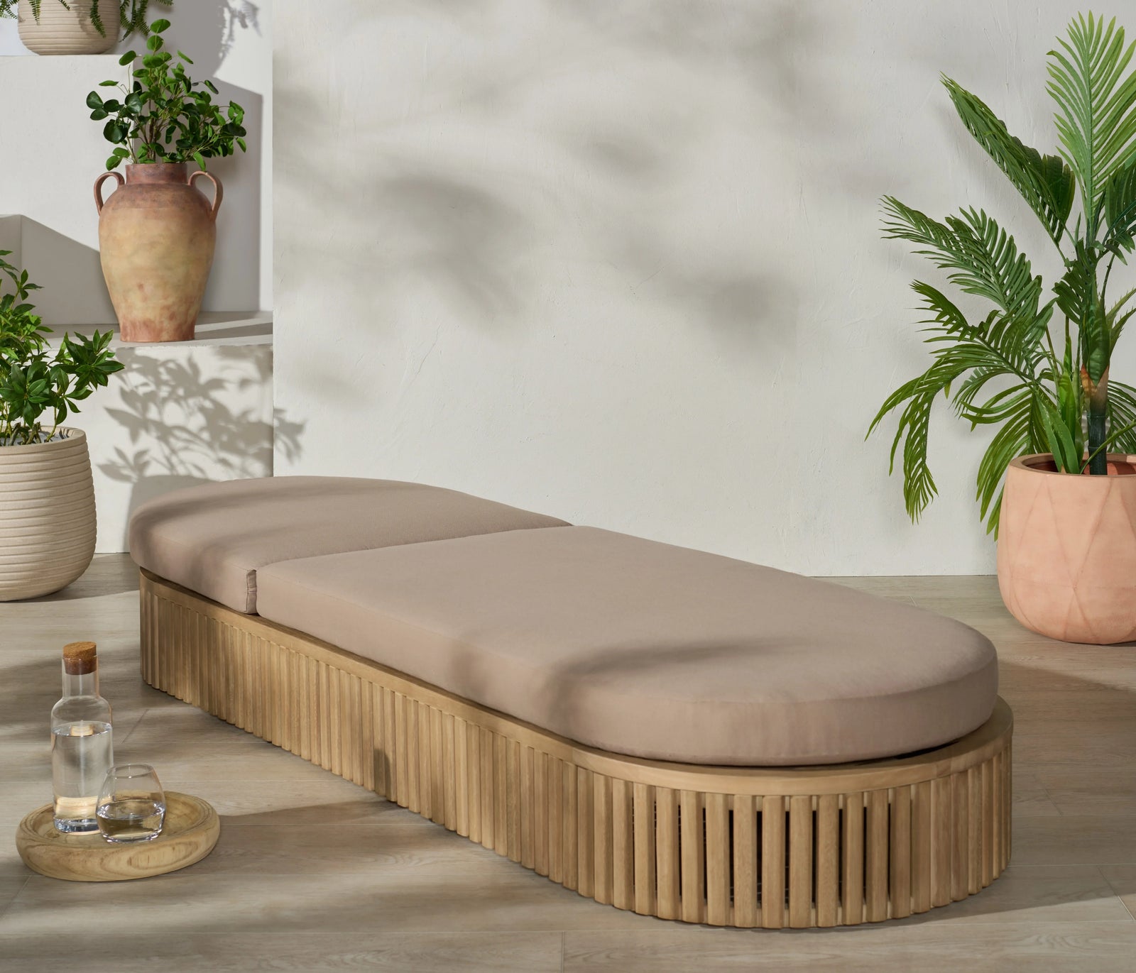 American Home Furniture Safavieh Couture Arielle Eucalyptus Wood Sun Lounger