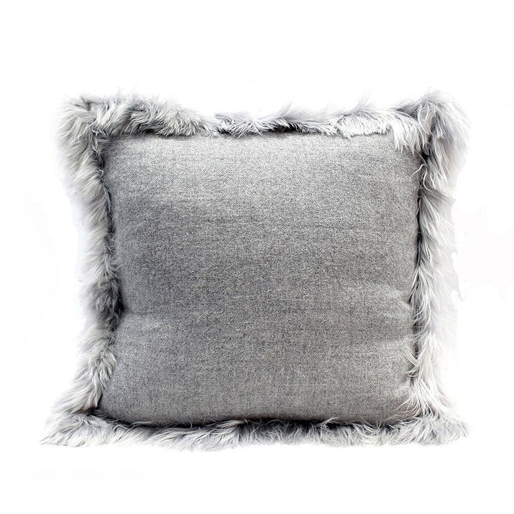 Woven Alpaca Suri Cushion Trimmed w/ Alpaca Fur - AmericanHomeFurniture