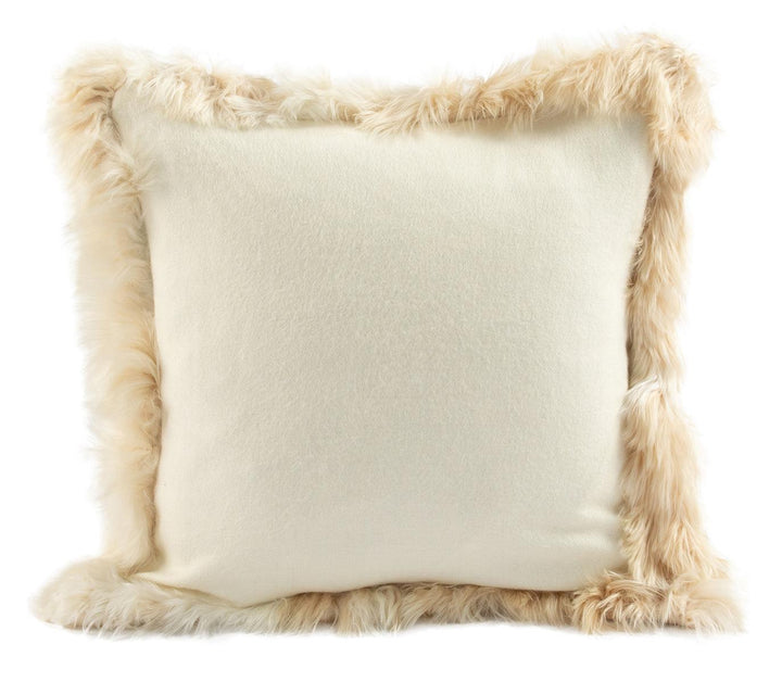 Woven Alpaca Suri Cushion Trimmed w/ Alpaca Fur - AmericanHomeFurniture