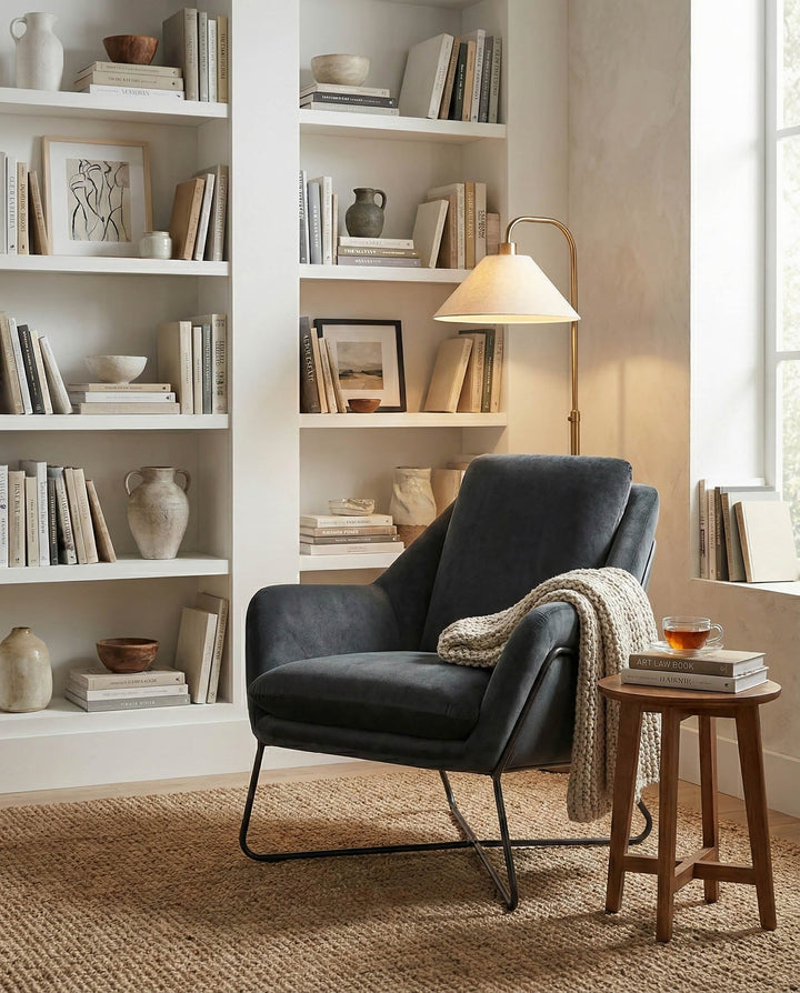 Romeo Lounge Chair - Dark Grey Velvet