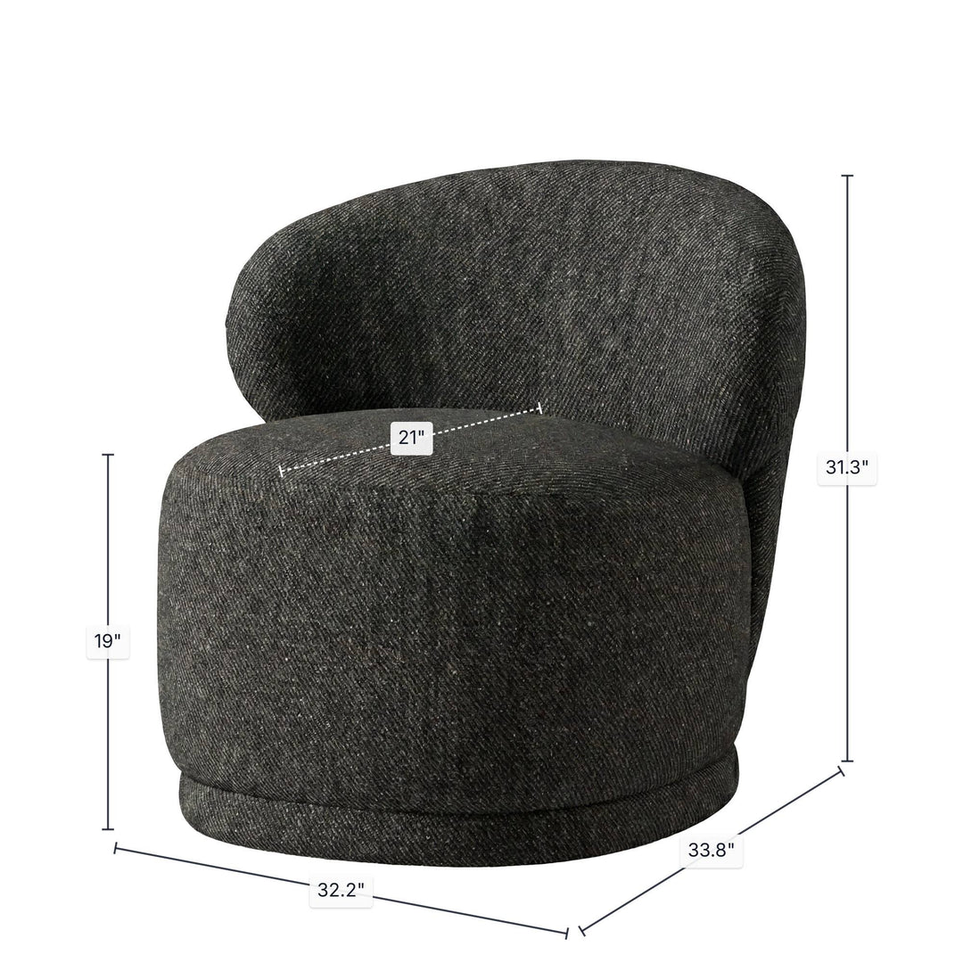 Rollo Club Chair - Twill Charcoal