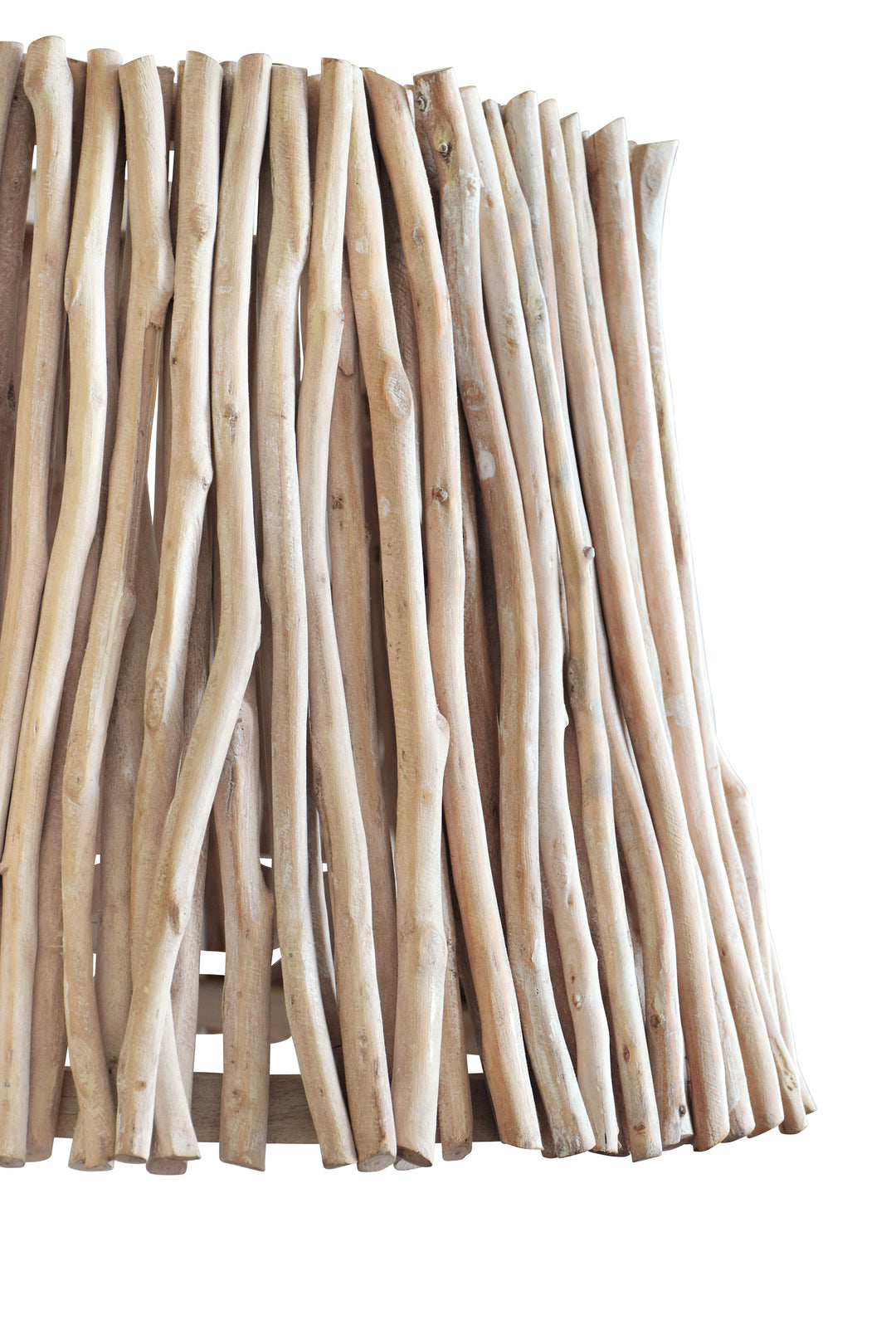 Tapered Drum Pendant Handcrafted With Whitewash Eucalyptus Wood - CREW