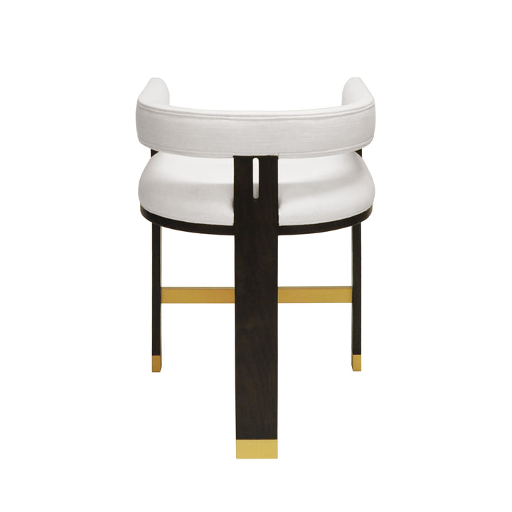 Modern Wooden Accent Counter Stool With White Linen Upholstery - CRUISE ES