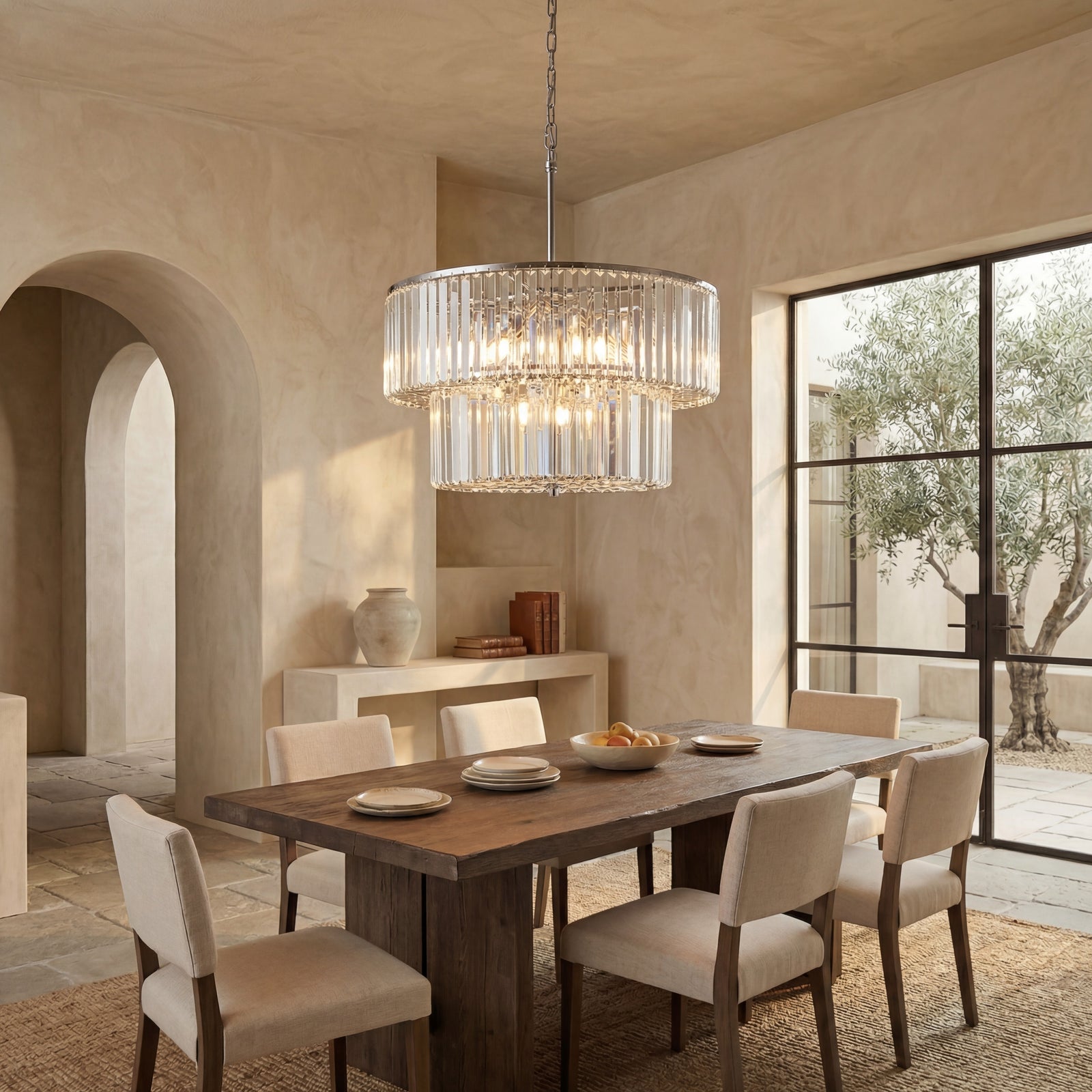 CHROME / CLEAR / 25.5" X 25.5" X 30.8/78.8"