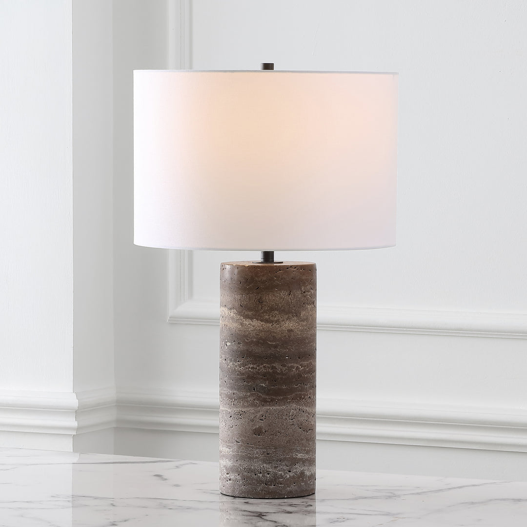 Dark Travertine / White