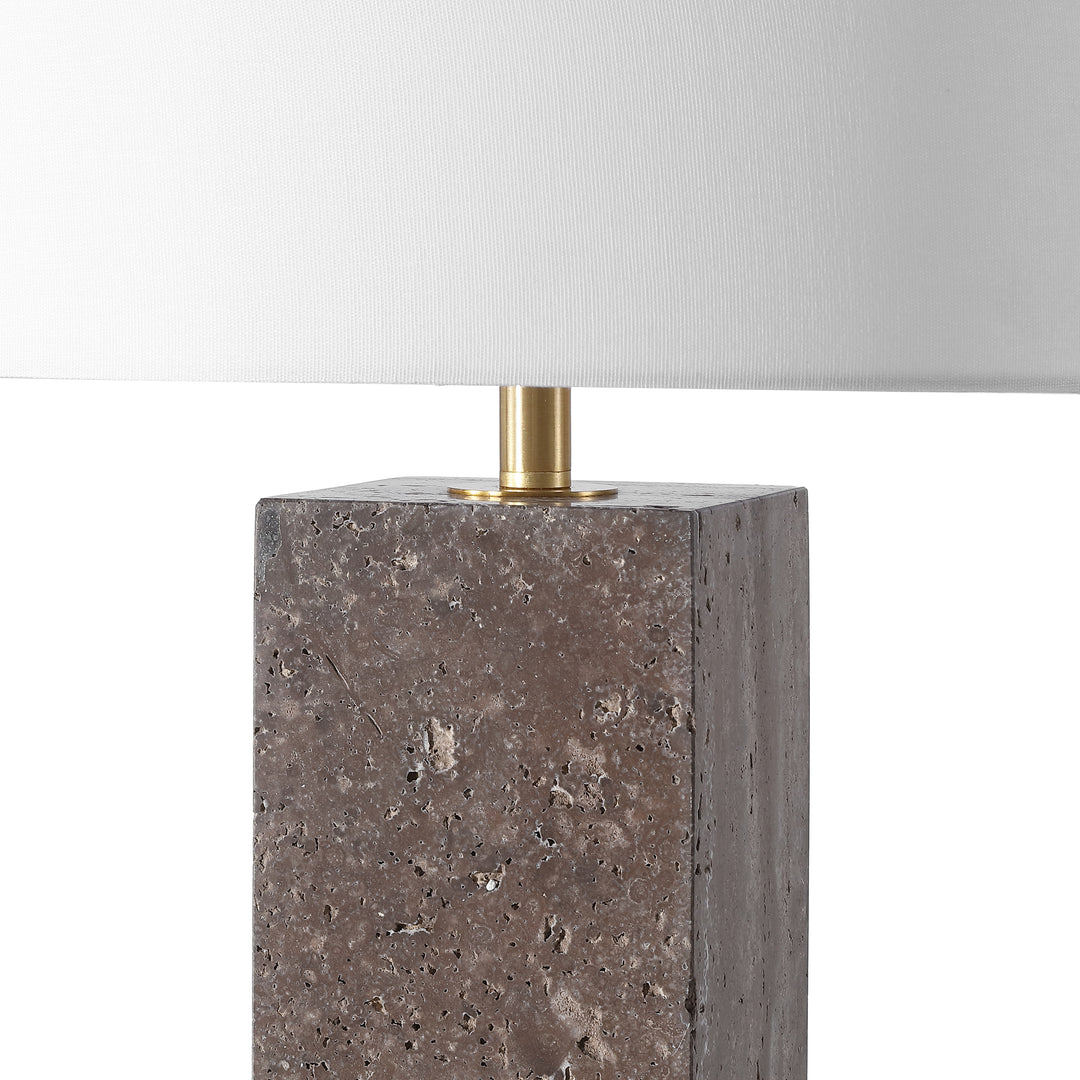 American Home Furniture Safavieh Couture Feliciano Travertine Table Lamp
