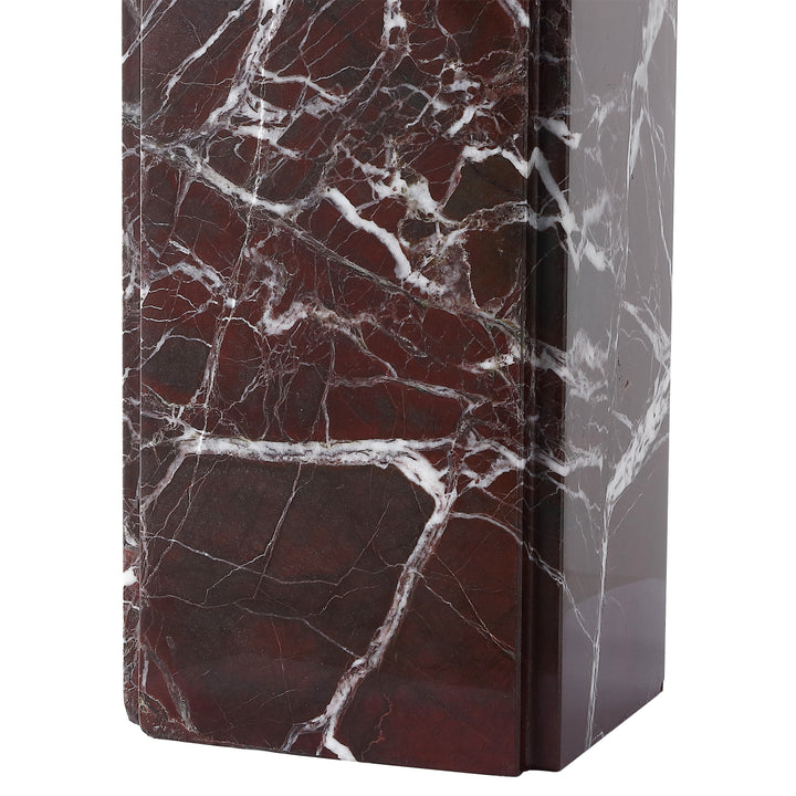 16"W x 16"D x 25"H / Maroon/White