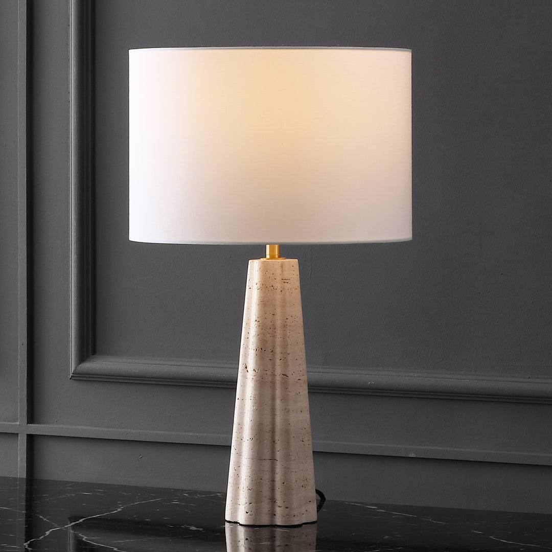American Home Furniture Safavieh Couture Naveen Travertine Table Lamp