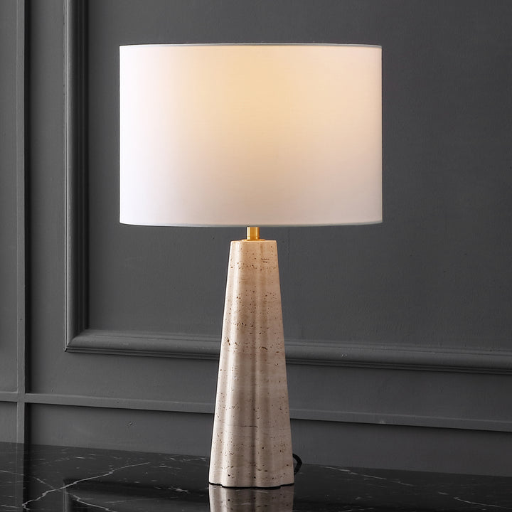 American Home Furniture Safavieh Couture Naveen Travertine Table Lamp