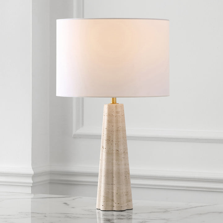 American Home Furniture Safavieh Couture Naveen Travertine Table Lamp
