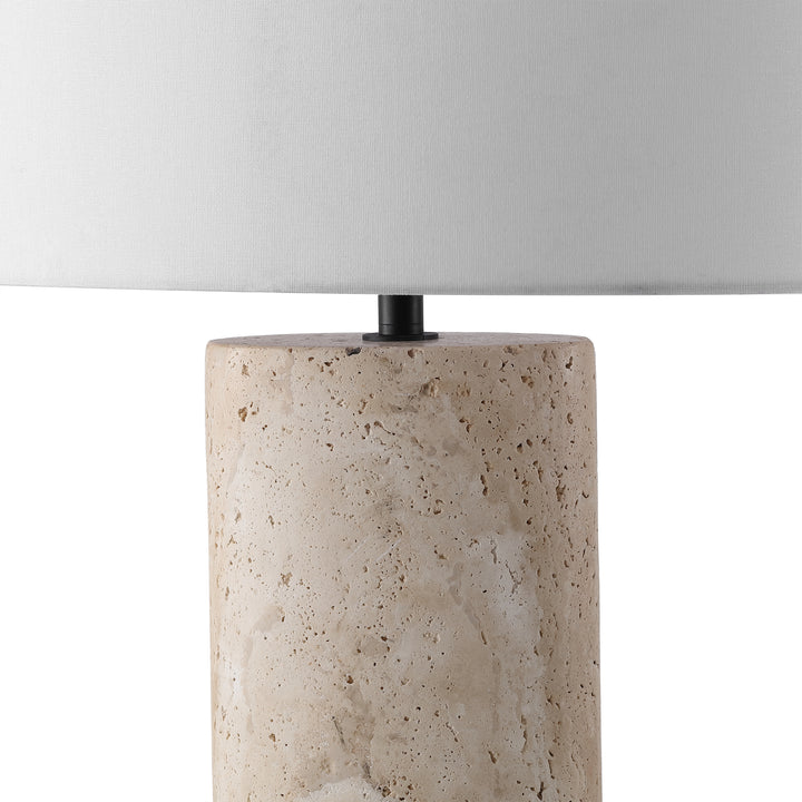 American Home Furniture Safavieh Couture Jillianna Round Travertine Table Lamp
