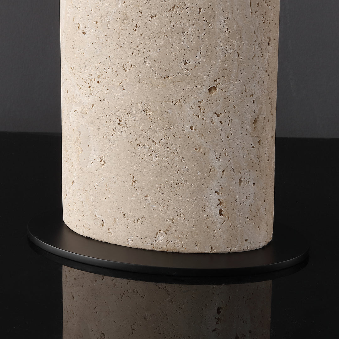 American Home Furniture Safavieh Couture Jillianna Round Travertine Table Lamp