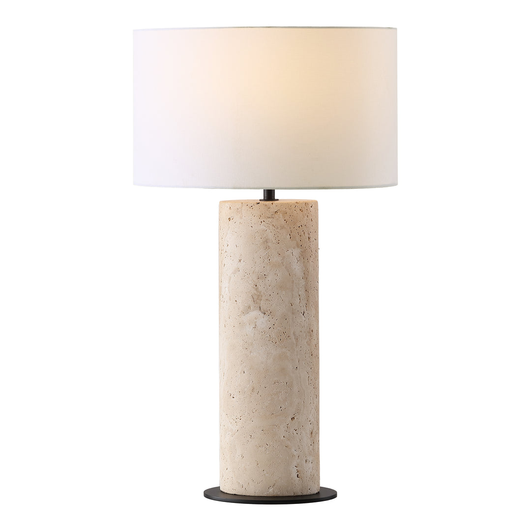 American Home Furniture Safavieh Couture Jillianna Round Travertine Table Lamp