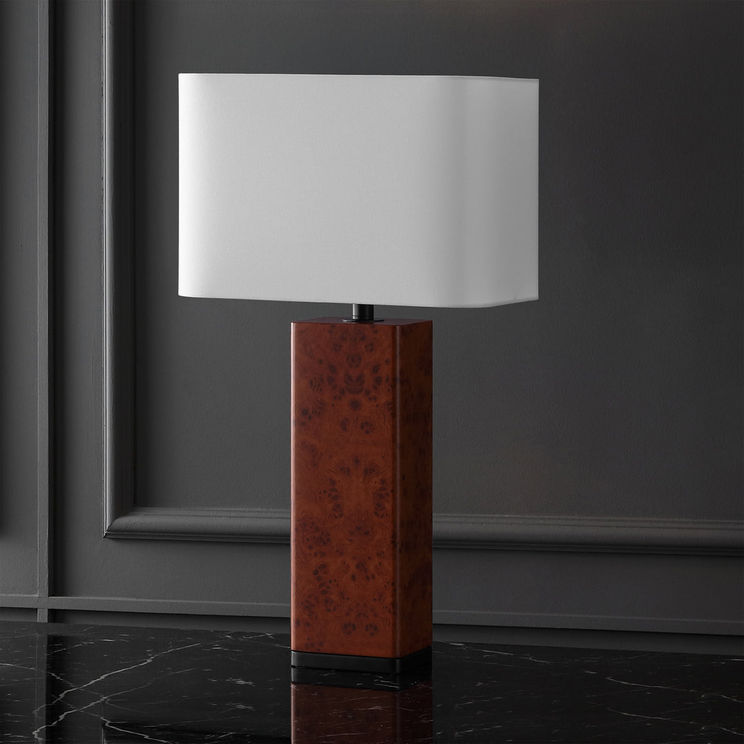 American Home Furniture Safavieh Couture Elsee Burl Wood Table Lamp