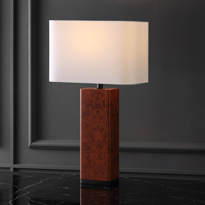 American Home Furniture Safavieh Couture Elsee Burl Wood Table Lamp