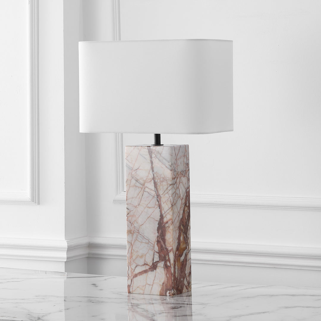 American Home Furniture Safavieh Couture Chrisette Marble Square Base Table Lamp