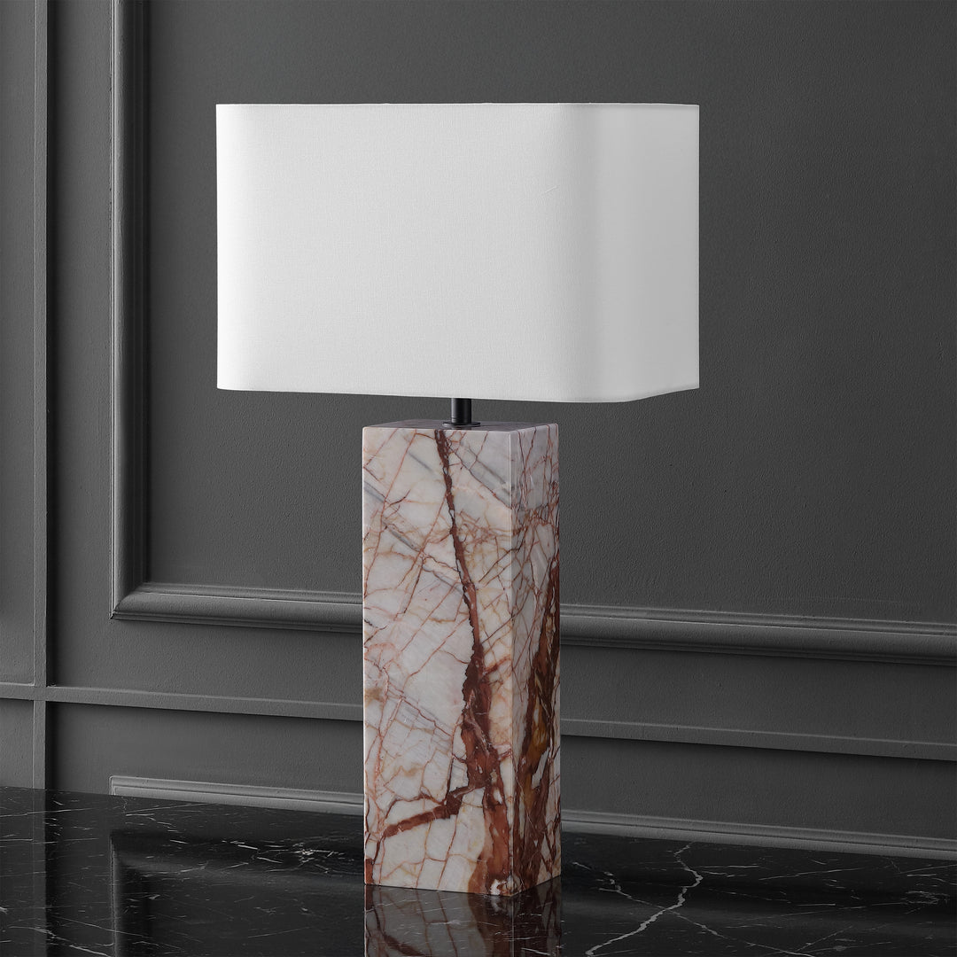 American Home Furniture Safavieh Couture Chrisette Marble Square Base Table Lamp