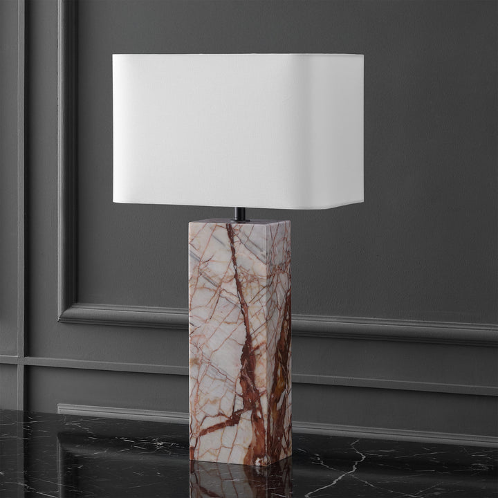 American Home Furniture Safavieh Couture Chrisette Marble Square Base Table Lamp