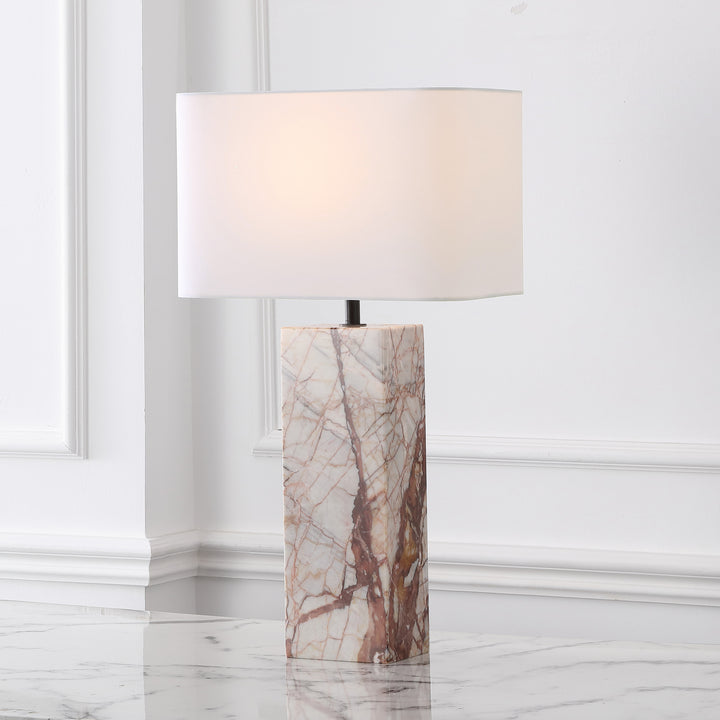American Home Furniture Safavieh Couture Chrisette Marble Square Base Table Lamp