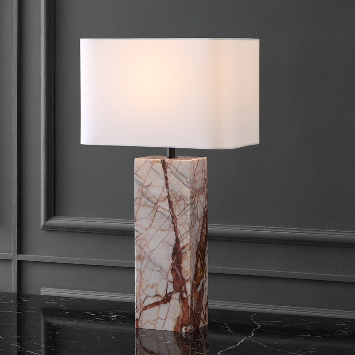 American Home Furniture Safavieh Couture Chrisette Marble Square Base Table Lamp