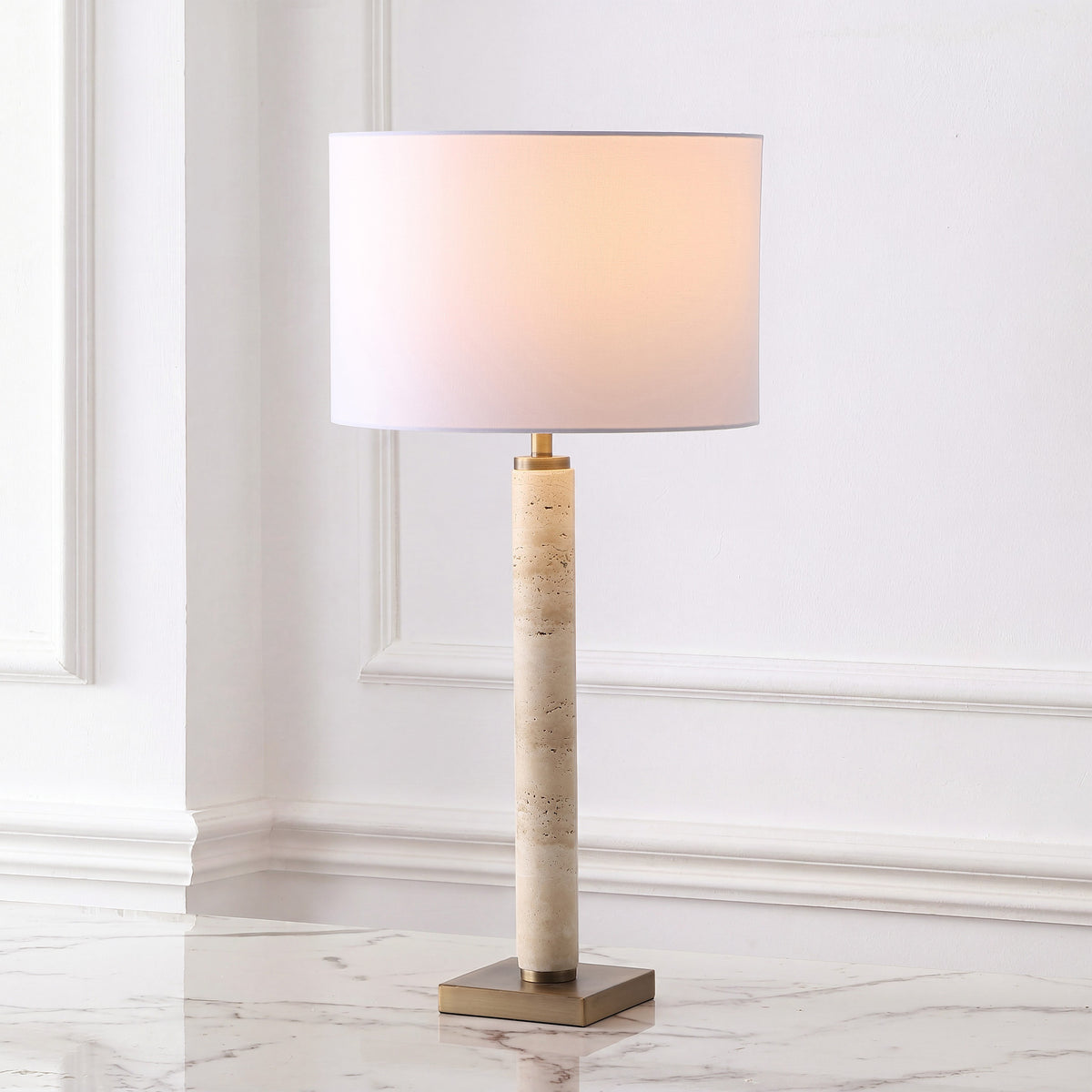 Travertine / White