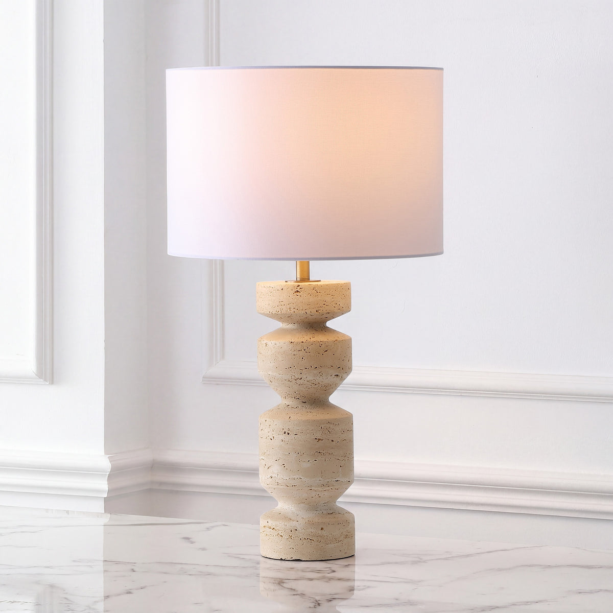 Travertine / White