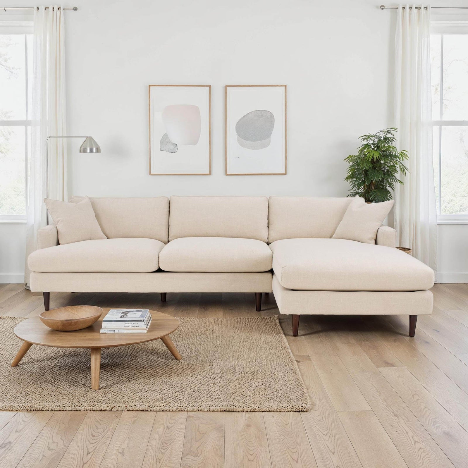 Martha Right Sectional Sofa - Beach Alabaster