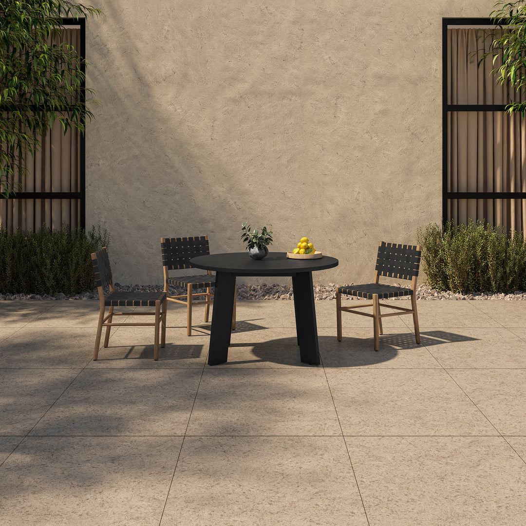 Moe's Home Collection - Delta Round Outdoor Dining Table Black - CV-1024-02 | American Home Furniture