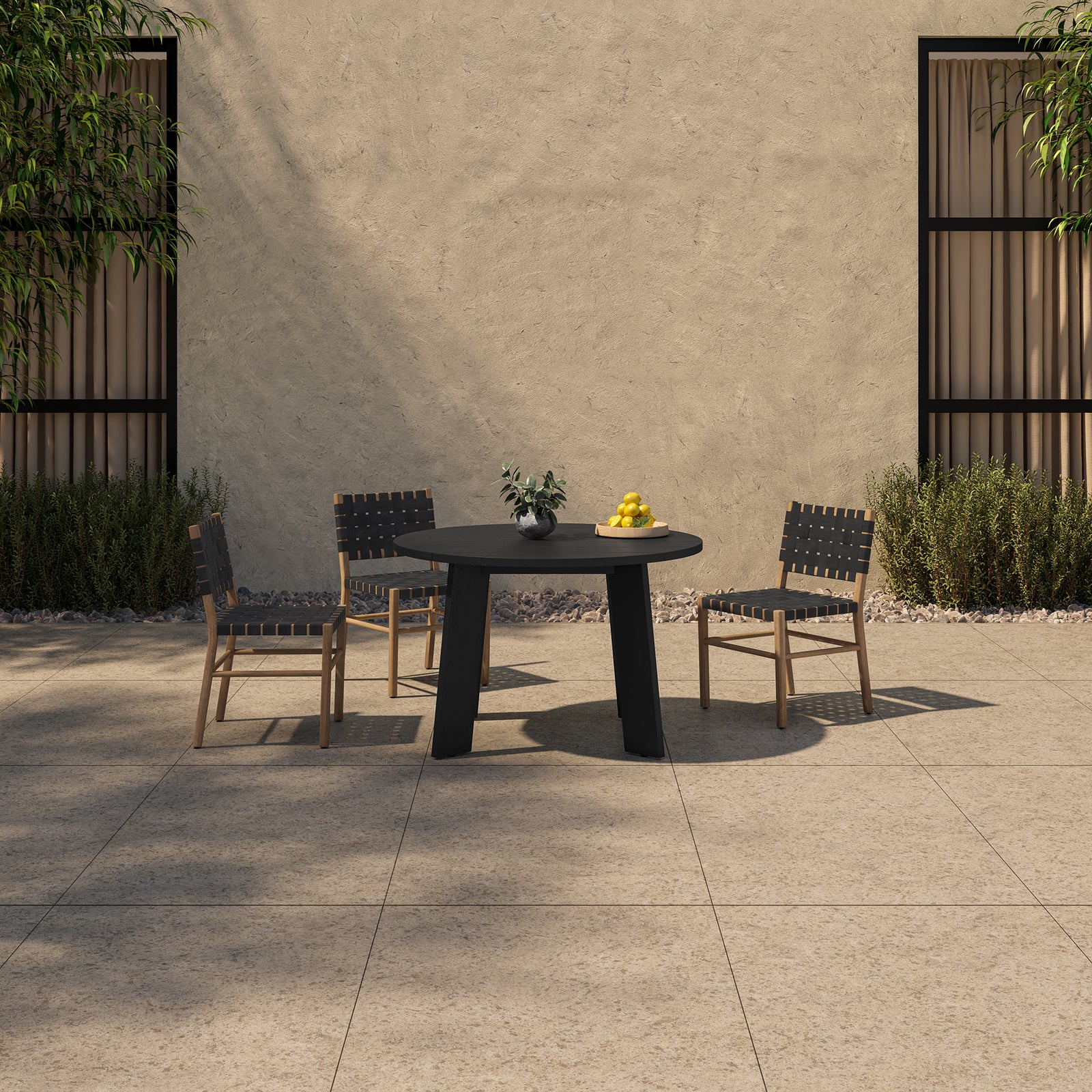 Moe's Home Collection - Delta Round Outdoor Dining Table Black - CV-1024-02 | American Home Furniture