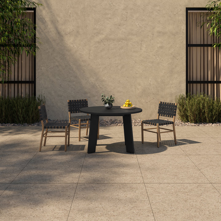 Moe's Home Collection - Delta Round Outdoor Dining Table Black - CV-1024-02 | American Home Furniture