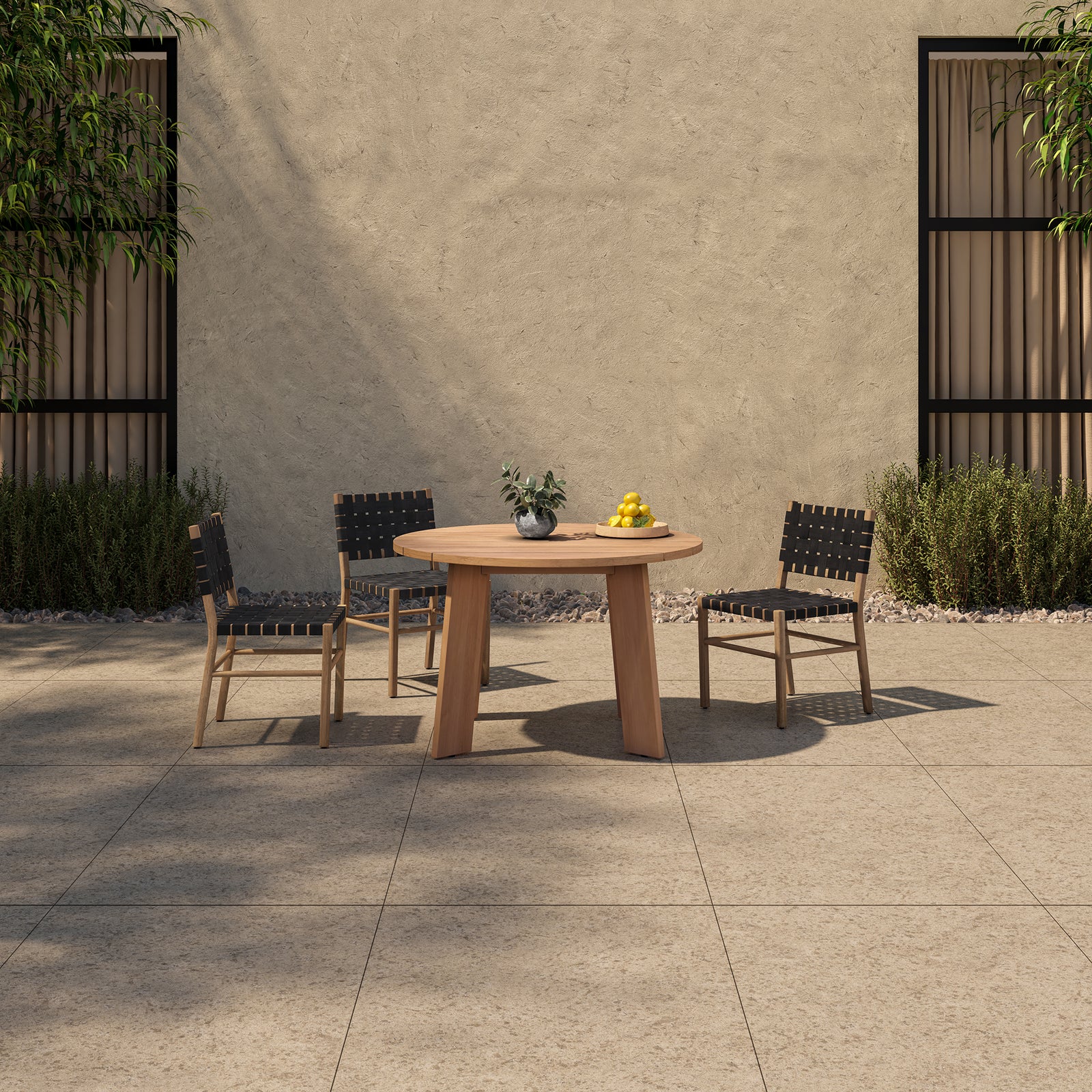 Moe's Home Collection - Delta Round Outdoor Dining Table Natural - CV-1024-24 | American Home Furniture