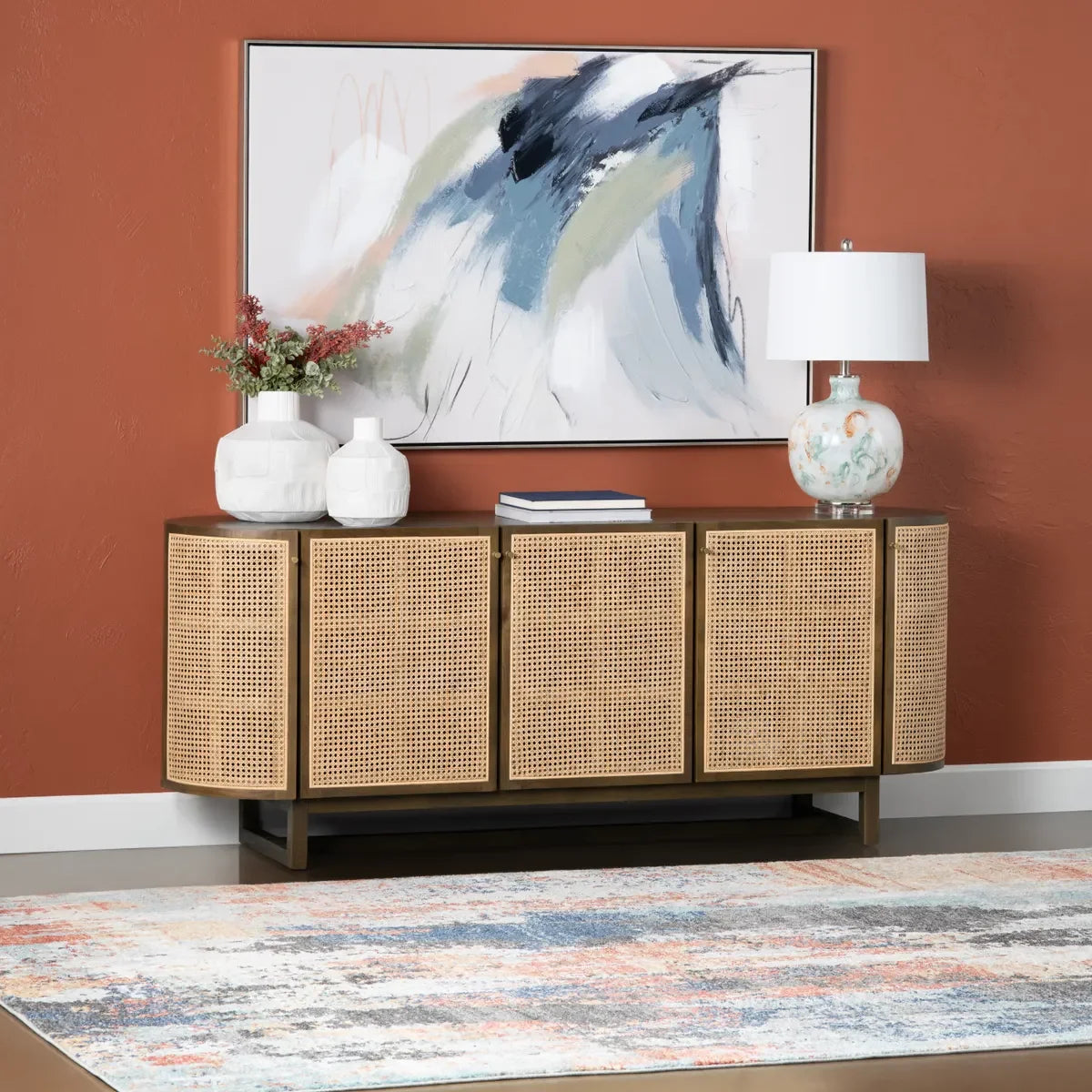 Crestview Collection Domingo Cane Sideboard SIDEBOARDS + CREDENZAS