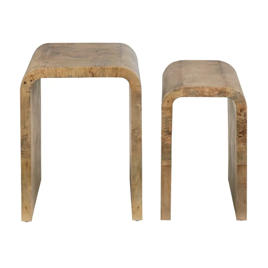 Crestview Collection 2 Piece Richmond Mappa Burl Nested Tables ACCENT TABLES