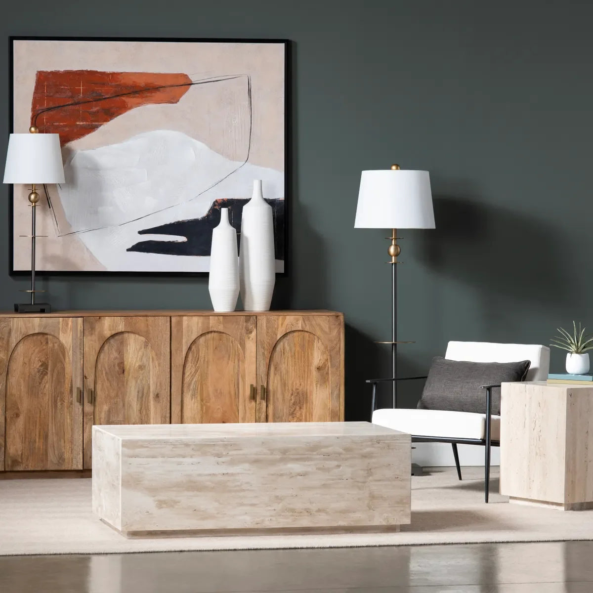 Crestview Collection Palermo Travertine Cocktail Table COFFEE TABLES