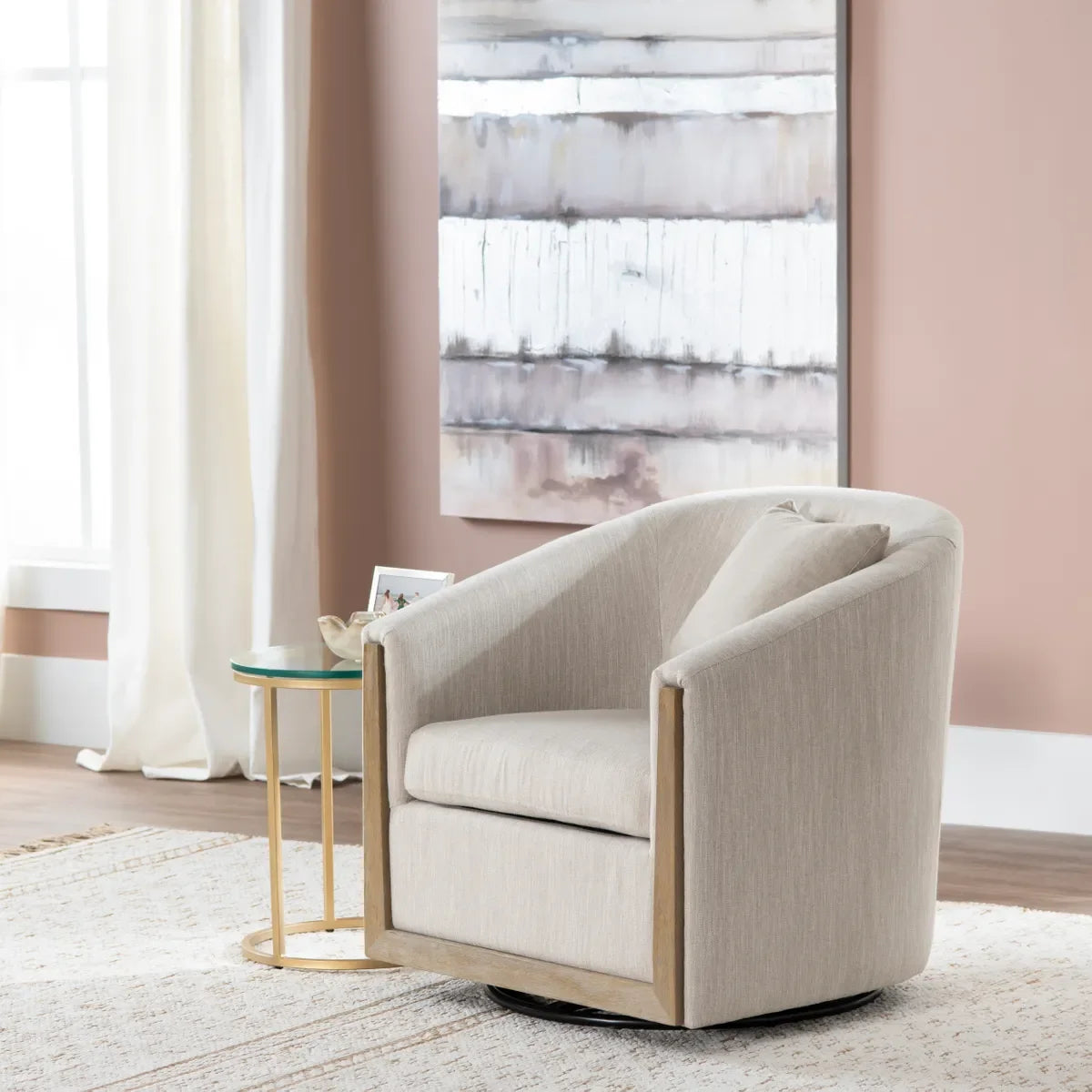 Crestview Collection Bennett Swivel Accent Chair ACCENT + LOUNGE CHAIRS