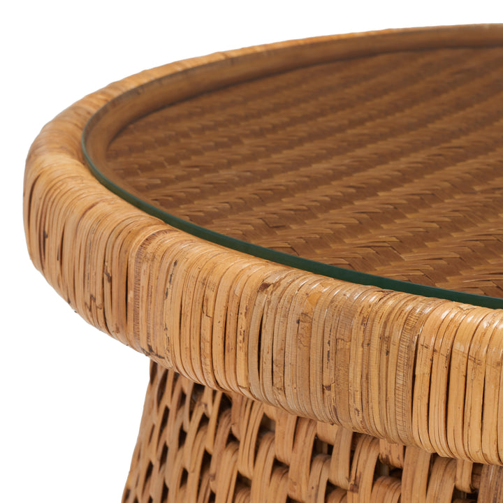American Home Furniture Safavieh Couture Lianne Rattan Round Coffee Table