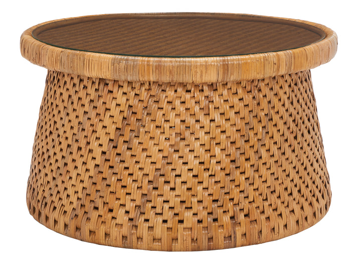 American Home Furniture Safavieh Couture Lianne Rattan Round Coffee Table