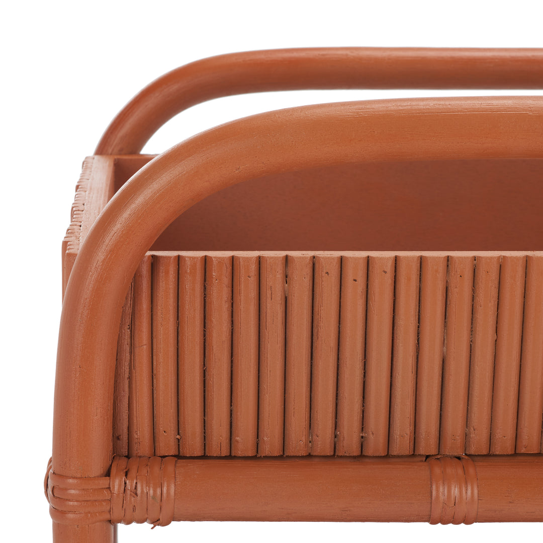 American Home Furniture Safavieh Couture Barnette Rattan Pole Bar Cart