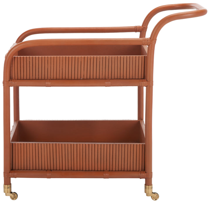 American Home Furniture Safavieh Couture Barnette Rattan Pole Bar Cart