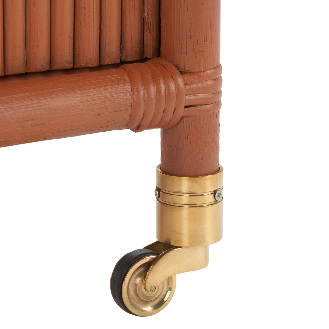 American Home Furniture Safavieh Couture Barnette Rattan Pole Bar Cart