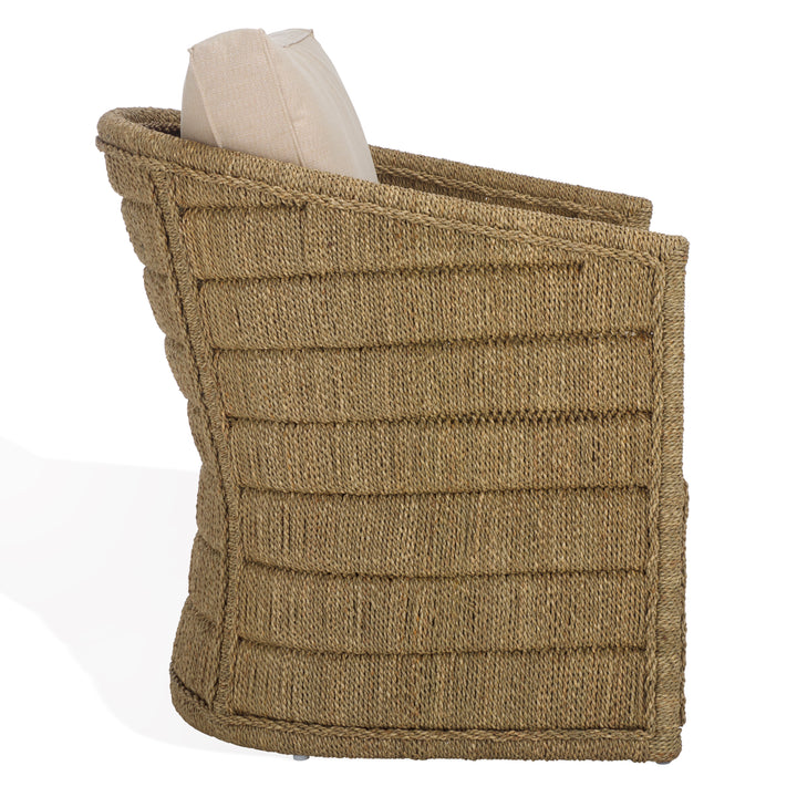 American Home Furniture Safavieh Couture Aikan Woven Sea Grass Accent Chair