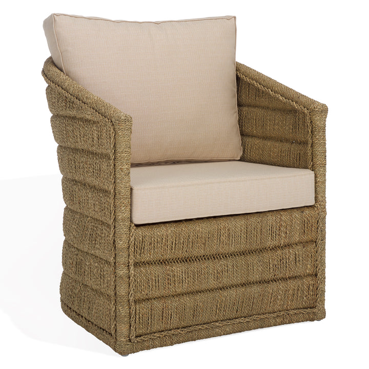 American Home Furniture Safavieh Couture Aikan Woven Sea Grass Accent Chair
