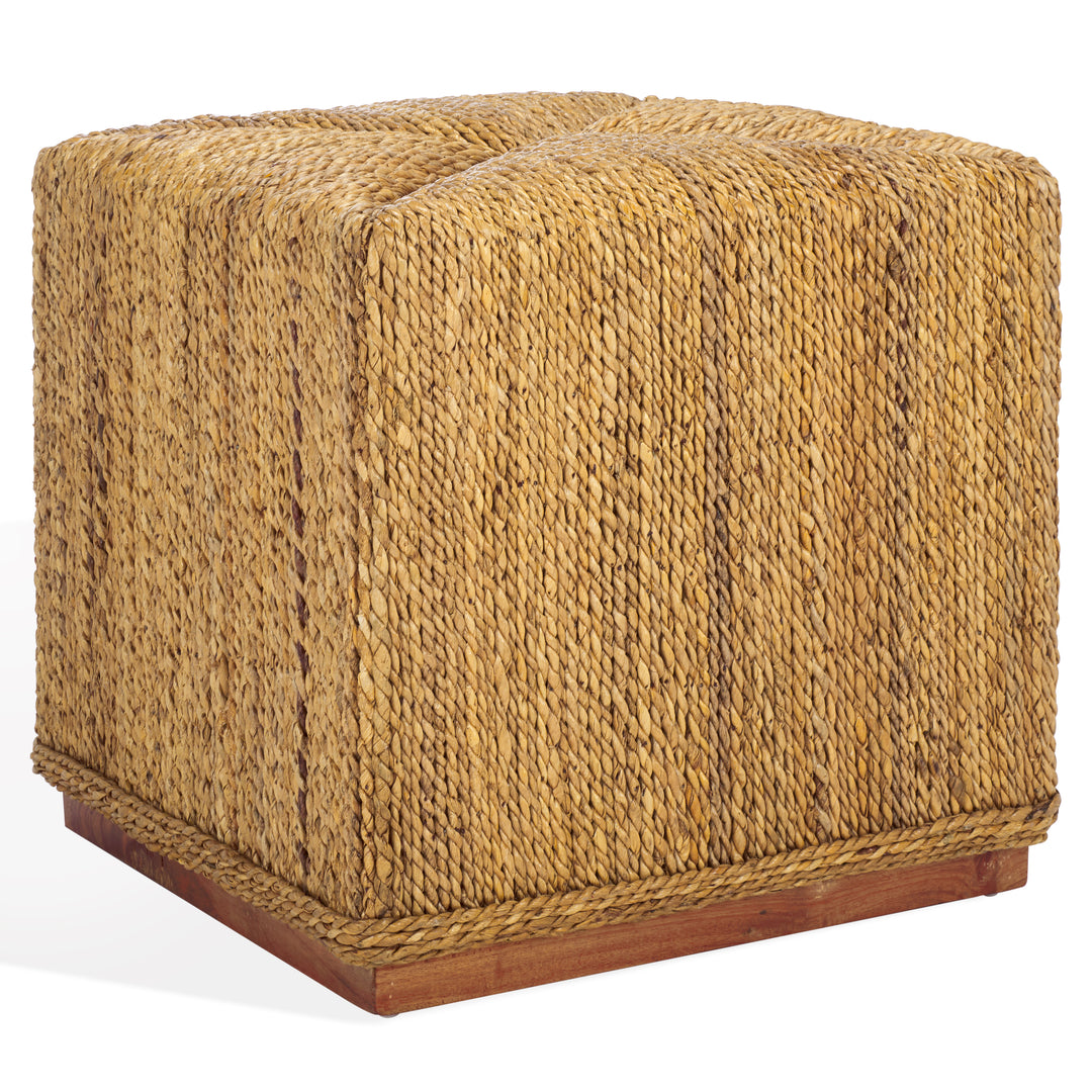American Home Furniture Safavieh Couture Donnabella Woven Abaca Ottoman