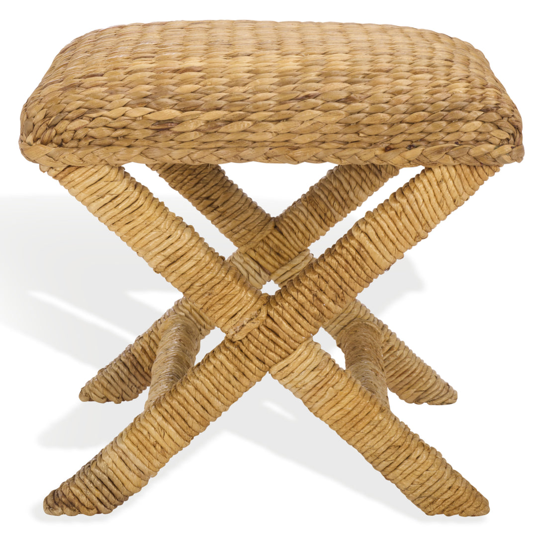American Home Furniture Safavieh Couture Caprianna Woven Waterhyacinth Stool