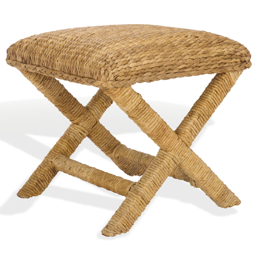 American Home Furniture Safavieh Couture Caprianna Woven Waterhyacinth Stool