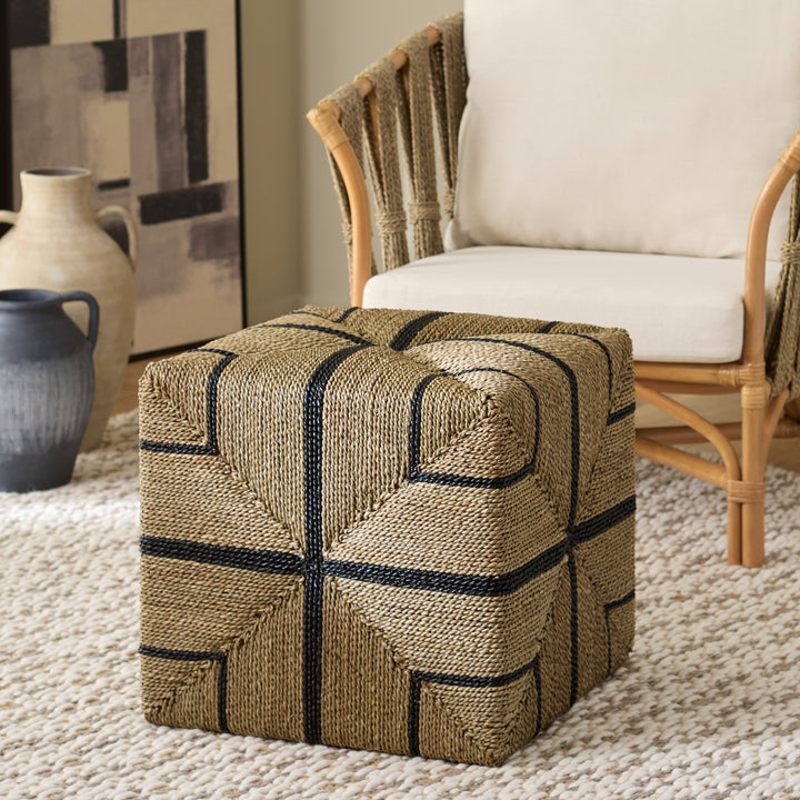 American Home Furniture Safavieh Couture Liatasha Woven Seagrass Ottoman
