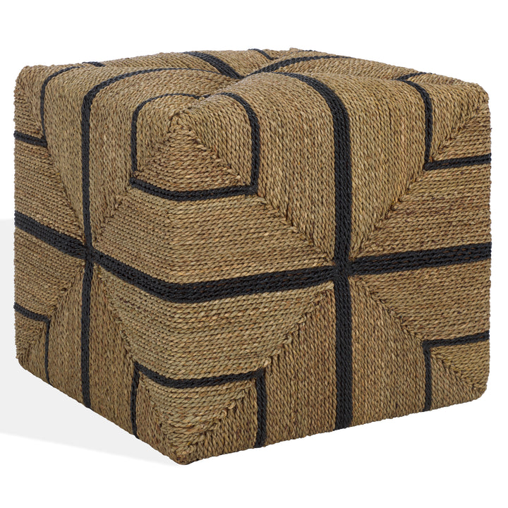 American Home Furniture Safavieh Couture Liatasha Woven Seagrass Ottoman