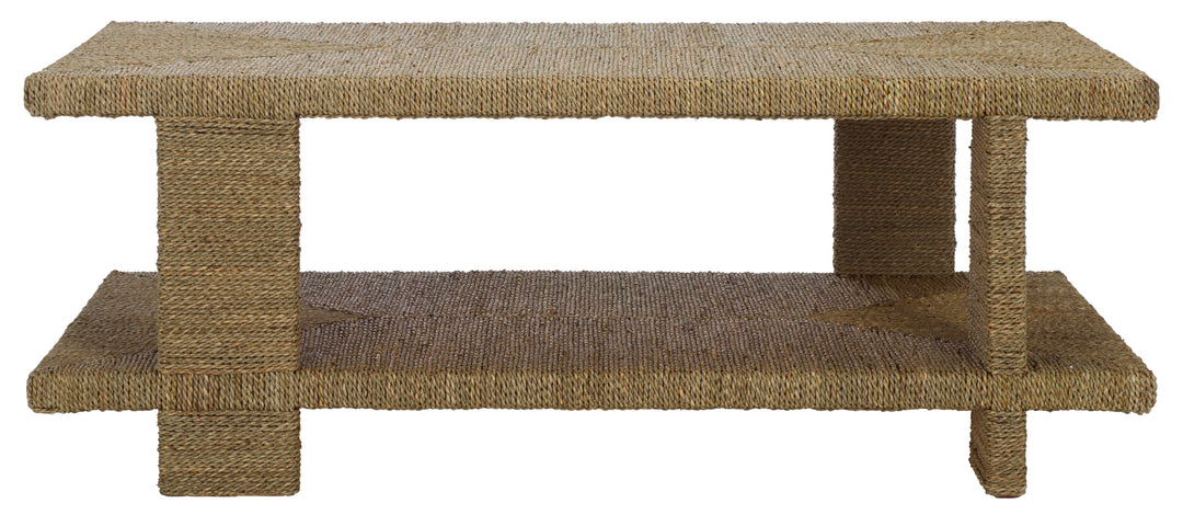 American Home Furniture Safavieh Couture Malta Woven Seagrass Coffee Table